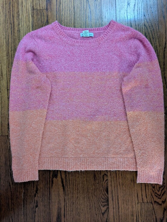 cupcakes & cashmere Sweaters - Cupcakes & Cashmere Pink, Orange Colorblock Pullover Sweater, Sz XL